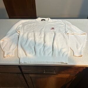 Andrew Rohan Classic Nebraska Retro White Sweater